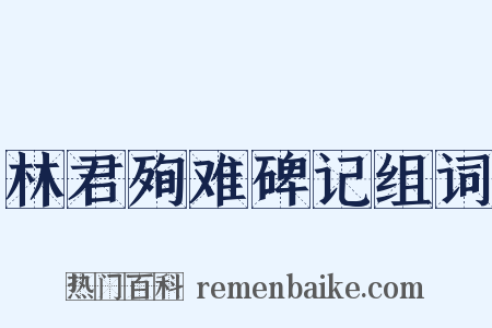 林君殉难碑记组词是什么意思的图片